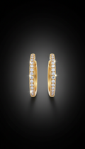 Brass cubic zirconia hoop earrings